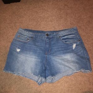 Time and Tru Cut-Off Distressed Jean Shorts